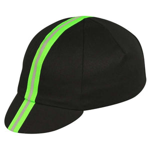 Pace - Traditional Cycling Cap (black w/reflective green)